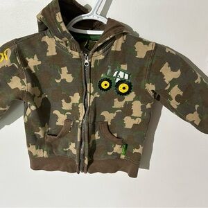 John Deere Green and Brown Camouflage Kids Hoodie